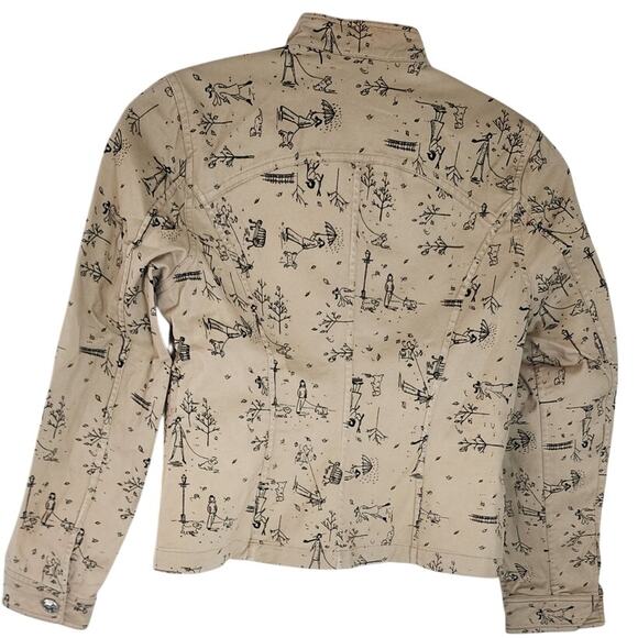 Christopher & Banks Tan Stretch Dog Print Jacket Women's Size Small 2007 - Picture 2 of 13